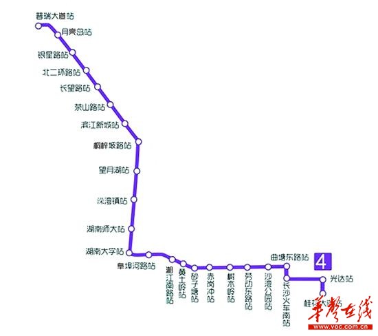 长沙地铁4号线线路图最新动态
